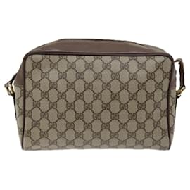 Gucci-GUCCI GG Canvas Web Sherry Line Shoulder Bag PVC Beige Green Red Auth yk11769-Red,Beige,Green