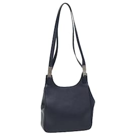 Salvatore Ferragamo-Salvatore Ferragamo Shoulder Bag Leather Navy Auth 71351-Navy blue