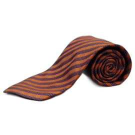 Autre Marque Corbata Naranja a Rayas Azules Arancione