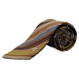 Autre Marque Corbata Marrón a rayas Marrone