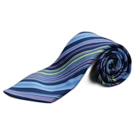 Hermès-Corbata a Rayas-Blue
