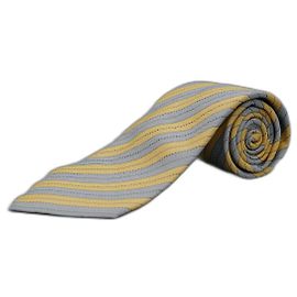 Hermès Corbata Amarilla y Azul a Rayas Amarillo