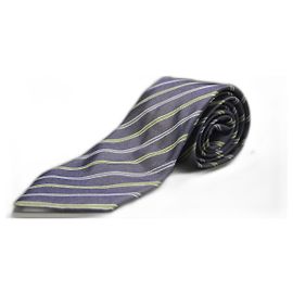 Autre Marque Corbata Azul a Rayas Verdes y Azules Azul