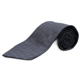 Hermès Corbata Azul con Diseños Granates Azul
