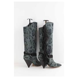 Isabel Marant-Leather boots-Khaki