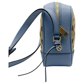 Gucci-Gucci Mini Bree GG Crossbody Bag with Light Blue Leather-Blue