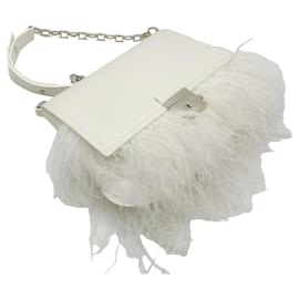 Michael Kors-Michael Kors Collection Optic White Leather Mia Trapeze Flap Shoulder Bag-White