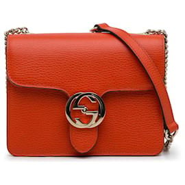 Gucci-GUCCI HandbagsLeather-Orange
