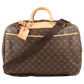 Louis Vuitton-LOUIS VUITTON Monograma Alize 2 Poches 24H Bolsa de viaje M41399-Castaño