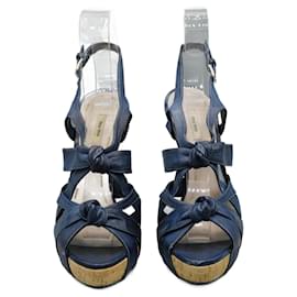 Miu Miu-Tacones aus blauem Leder-Blau