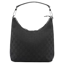 Gucci-GUCCI Borsa a spalla Pelle Nera Jackie-Nero