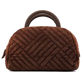 Prada-Prada Handbags Suede Brown Cleo-Brown