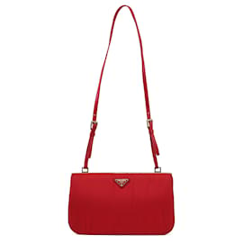 Prada-PRADA Handbags Leather Red Tessuto-Red