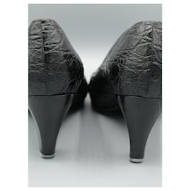 Stéphane Kelian-Zapatos de Cuero Negro-Noir