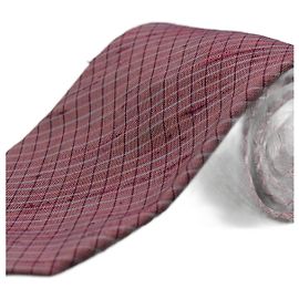 Autre Marque Corbata Granate a Cuadros Red