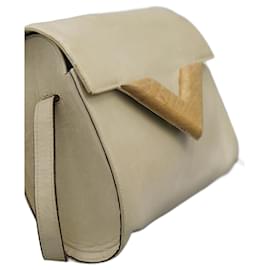 Autre Marque-Bolso Beige Mediano de Cuero-Beige