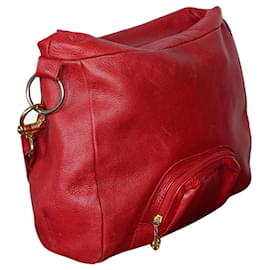 Autre Marque-Bolsa vermelha Tote de Cuero-Vermelho