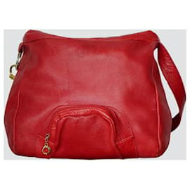 Autre Marque-Bolso rojo Tote de Cuero-Rosso