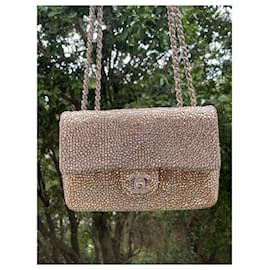Chanel-Chanel 2015 Swarovski Crystals Mini Square Classic Flap Bag!-Silvery,Pink,Golden,Silver hardware