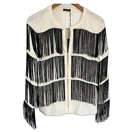 Autre Marque A.M.G. Seidenbluse Weiß Weiß