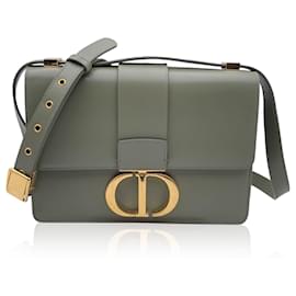 Christian Dior-Couro Verde Sálvia 30 Montaigne Shoulder Bag-Verde
