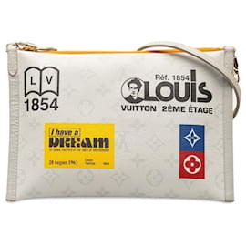 Louis Vuitton-Louis Vuitton Flat Messenger Bag Canvas Shoulder Bag M44640 in excellent condition-Other