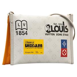 Louis Vuitton-Louis Vuitton Flat Messenger Bag Canvas Shoulder Bag M44640 in excellent condition-Other
