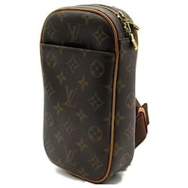 Louis Vuitton-Louis Vuitton Pochette Gange Bolsa com cinto de lona M51870 em boa condição-Outro