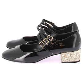 Saint Laurent-SAINT LAURENT Tacones T.UE 41 Cuero-Negro