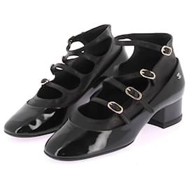 Chanel-Tacones CHANEL T.UE 41 Cuero-Negro