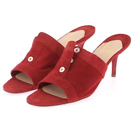 Christian Louboutin-CHRISTIAN LOUBOUTIN Pantoletten & Clogs T.EU 41 Wildleder--Rot