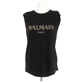 Balmain tops T.FR 38 Coton Noir