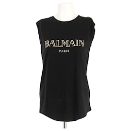 Balmain-BALMAIN Tops T.fr 38 Algodón-Negro