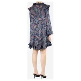 Maje-Mini vestido estampado paisley azul escuro - tamanho UK 10-Azul