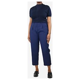 Marni-Dark blue elasticated pocket trousers - size UK 10-Blue