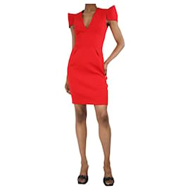 Alexandre Vauthier-Red v-neck panelled dress - size XS-Red