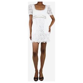 Self portrait-Mini-robe en dentelle Guipure blanche - taille UK 6-Blanc