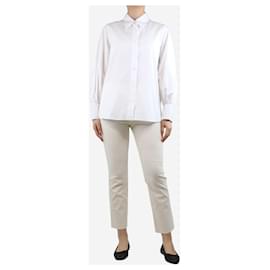 Isabel Marant-Cream cotton-blend trousers - size UK 10-Cream