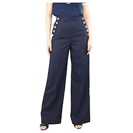 SéZane-Blue high-rise wide-leg trousers - size UK 12-Blue