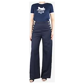 SéZane-Blue high-rise wide-leg trousers - size UK 12-Blue