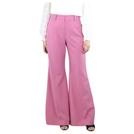 Chloé-Pink flared wide-leg trousers - size UK 12-Pink