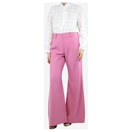 Chloé-Pink flared wide-leg trousers - size UK 12-Pink