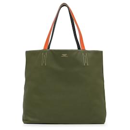 Hermès-Hermès Green Bicolor Double Sens 45-Green,Olive green