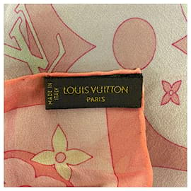 Louis Vuitton-Bufanda de seda con monograma rosa de Louis Vuitton-Rosa