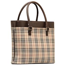 Burberry-Burberry Brown House Check Tote-Brown,Beige