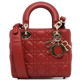 Dior-Dior Red Small Lambskin Cannage My ABCDior Lady Dior-Red