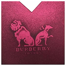 Burberry-Écharpe en soie imprimée blanche Burberry-Blanc,Rouge,Autre,Écru