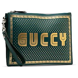 Gucci-Bolso de mano Gucci verde Guccy Sega-Verde,Verde oscuro
