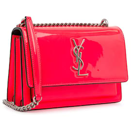 Saint Laurent-Saint Laurent Red Small Patent Sunset-Red