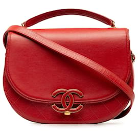Chanel-Chanel Red Medium Calfskin Coco Curve Flap-Red